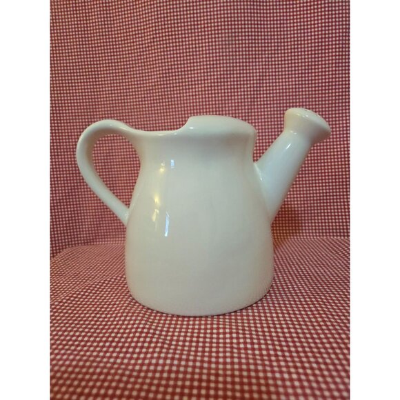 Rae Dunn Artisan Collection White Ceramic Mini Watering Can "Sprout" - Picture 3 of 5